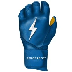 Bruce Bolt PREMIUM PRO Long Cuff Batting Gloves: Royal -Home Run Store LC ROYG LEFT