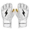 Bruce Bolt PREMIUM PRO Long Cuff Batting Gloves: White 2 Bruce Bolt PREMIUM PRO Long Cuff Batting Gloves: White -Home Run Store LC WHTG HERO