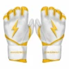 Bruce Bolt Premium Pro Chrome Series Long Cuff Batting Gloves: Yellow -Home Run Store LC Yellow 1