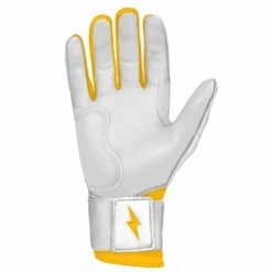 Bruce Bolt Premium Pro Chrome Series Long Cuff Batting Gloves: Yellow 9 Bruce Bolt Premium Pro Chrome Series Long Cuff Batting Gloves: Yellow -Home Run Store LC Yellow 4