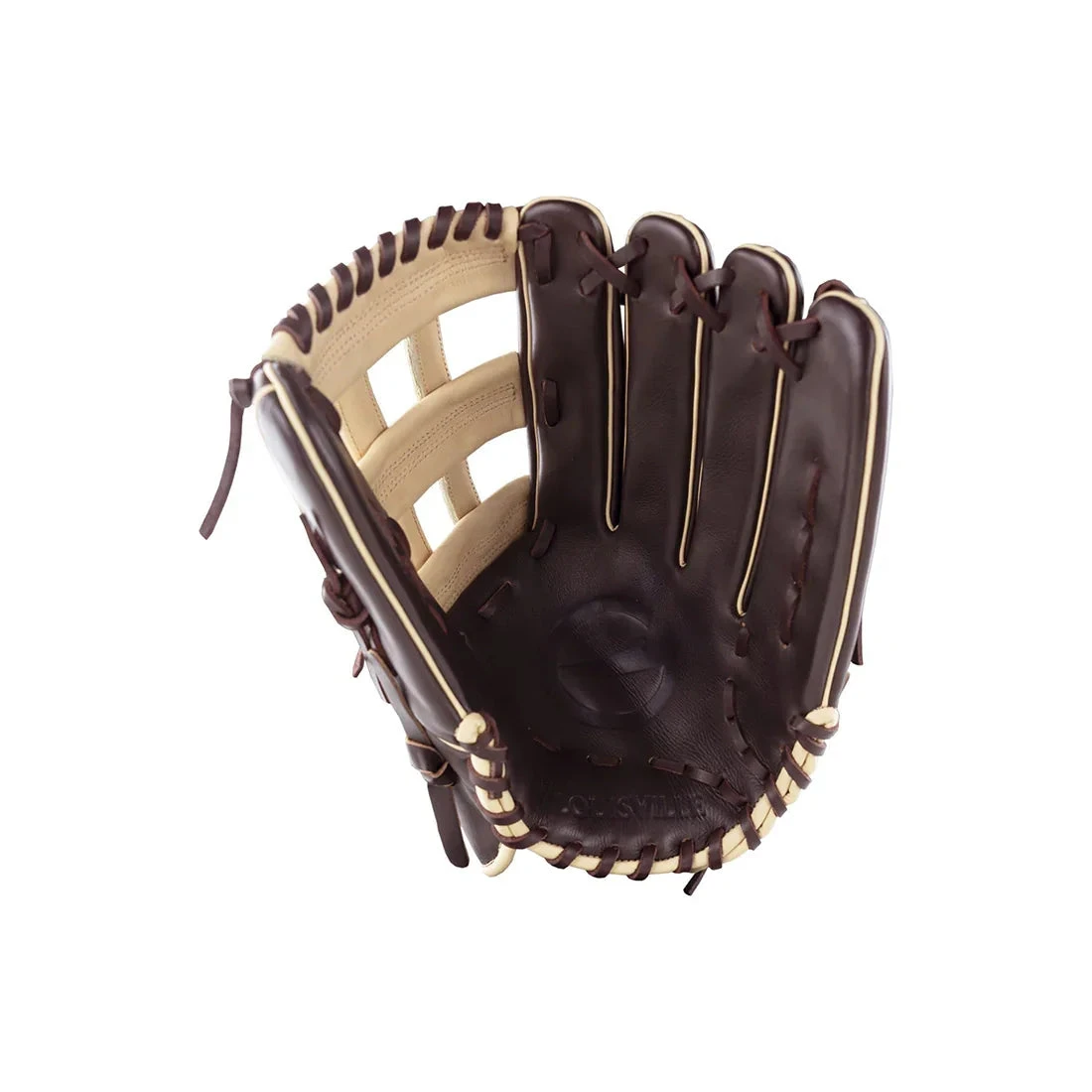 2025 Louisville Slugger Genesis Slowpitch Fielding Glove: Dark Brown/Camel 4 2025 Louisville Slugger Genesis Slowpitch Fielding Glove: Dark Brown/Camel - Image 2