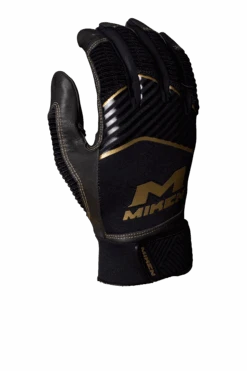 Miken Softball MK7X Adult Black And Gold Batting Gloves: MBGGLD-BLK