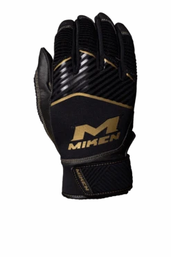 Miken Softball MK7X Adult Black And Gold Batting Gloves: MBGGLD-BLK 7 Miken Softball MK7X Adult Black And Gold Batting Gloves: MBGGLD-BLK -Home Run Store MBGGLDblack3
