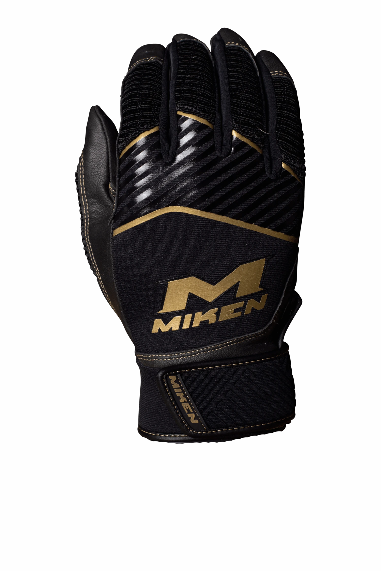 Miken Softball MK7X Adult Black And Gold Batting Gloves: MBGGLD-BLK 5 Miken Softball MK7X Adult Black And Gold Batting Gloves: MBGGLD-BLK - Image 3