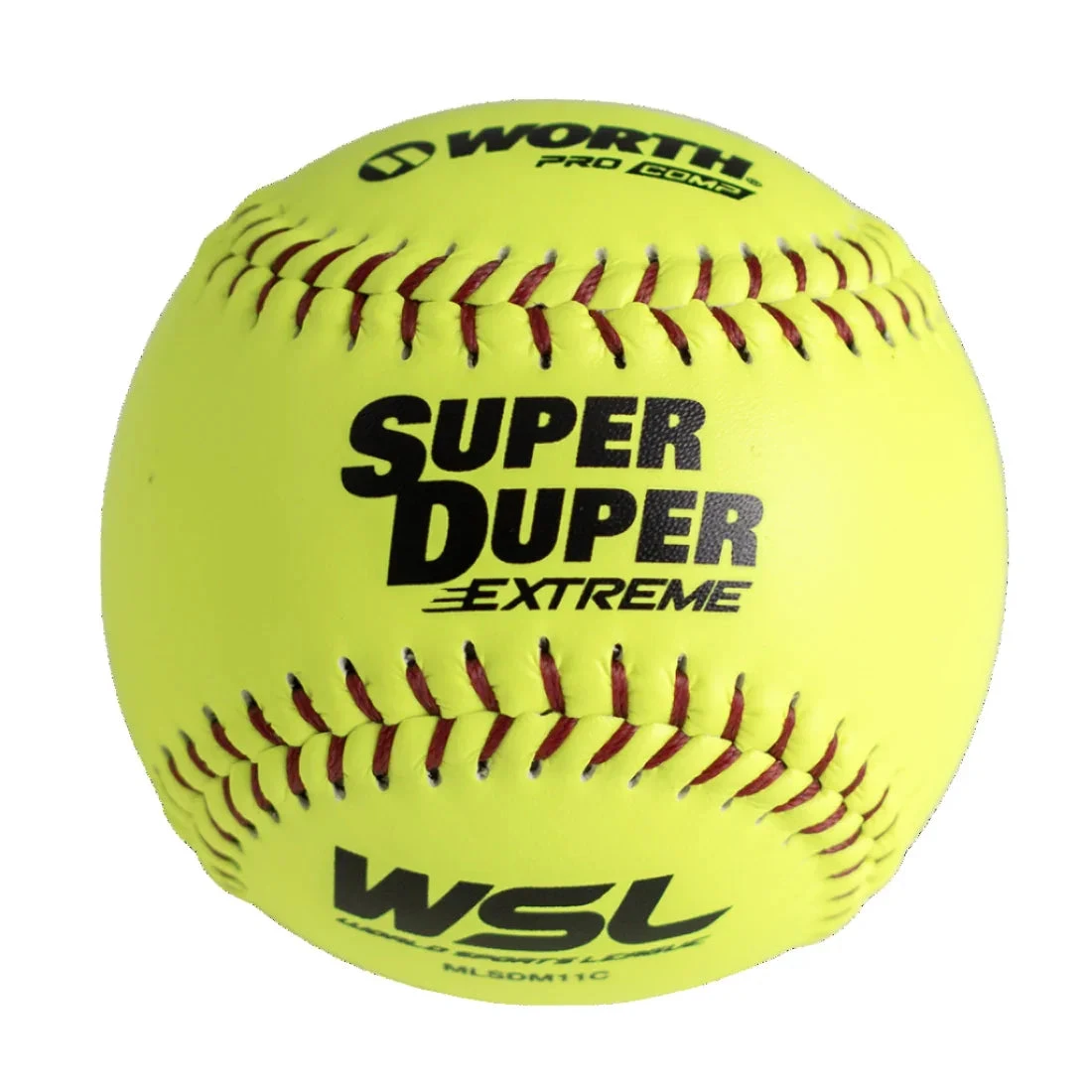 Worth 11" WSL Super Duper Extreme Slowpitch Softballs (One Dozen):MLSDM11C 3 Worth 11" WSL Super Duper Extreme Slowpitch Softballs (One Dozen):MLSDM11C