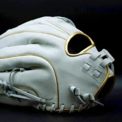Miken Gold Pro Series 13" White Slowpitch Softball Fielding Glove: PRO130-WG 27 Miken Gold Pro Series 13" White Slowpitch Softball Fielding Glove: PRO130-WG -Home Run Store MikenGoldProSeriesFieldingGloveWhite 2