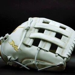 Miken Gold Pro Series 13" White Slowpitch Softball Fielding Glove: PRO130-WG 26 Miken Gold Pro Series 13" White Slowpitch Softball Fielding Glove: PRO130-WG -Home Run Store MikenGoldProSeriesFieldingGloveWhite 3