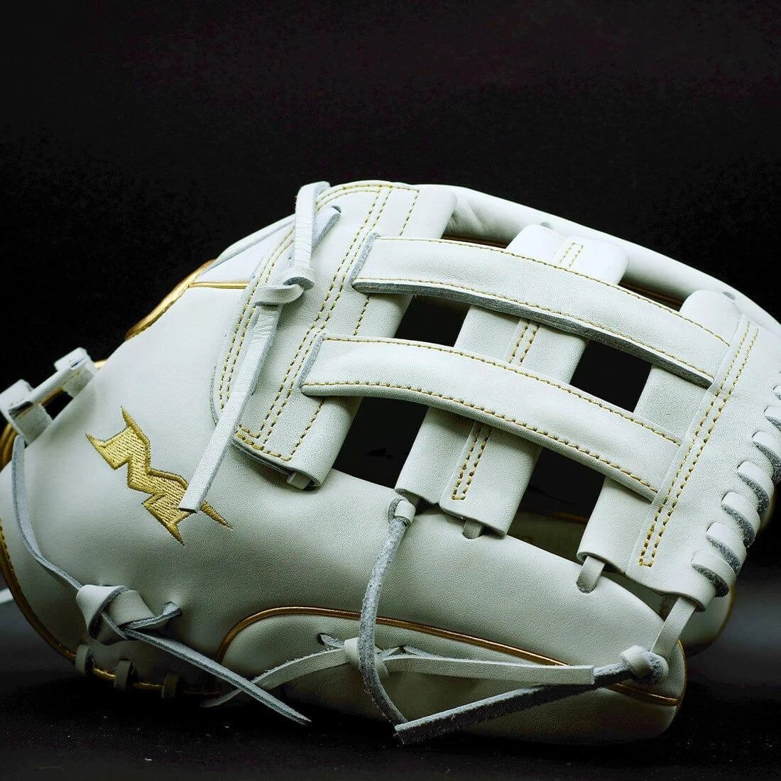 Miken Gold Pro Series 13" White Slowpitch Softball Fielding Glove: PRO130-WG 14 Miken Gold Pro Series 13" White Slowpitch Softball Fielding Glove: PRO130-WG - Image 12