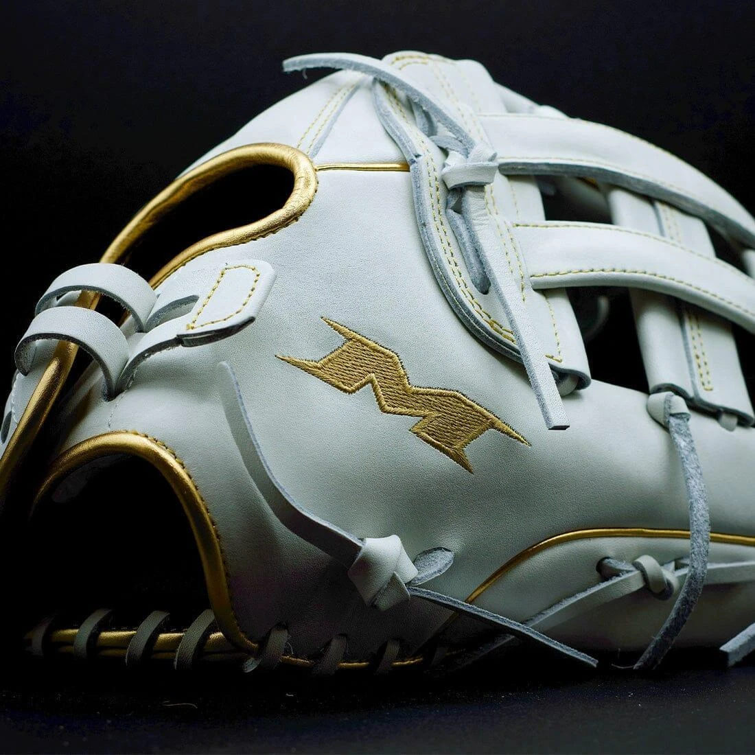 Miken Gold Pro Series 13" White Slowpitch Softball Fielding Glove: PRO130-WG 13 Miken Gold Pro Series 13" White Slowpitch Softball Fielding Glove: PRO130-WG - Image 11