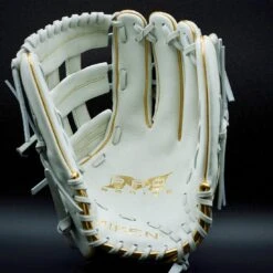 Miken Gold Pro Series 13" White Slowpitch Softball Fielding Glove: PRO130-WG 17 Miken Gold Pro Series 13" White Slowpitch Softball Fielding Glove: PRO130-WG -Home Run Store MikenGoldProSeriesFieldingGloveWhite 6