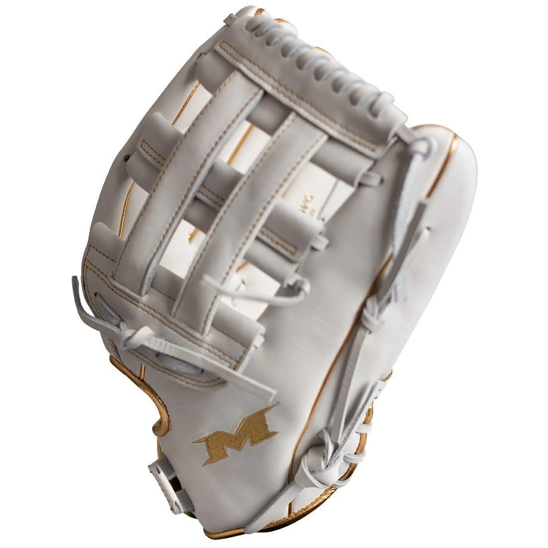 Miken Gold Pro Series 13" White Slowpitch Softball Fielding Glove: PRO130-WG 10 Miken Gold Pro Series 13" White Slowpitch Softball Fielding Glove: PRO130-WG - Image 8