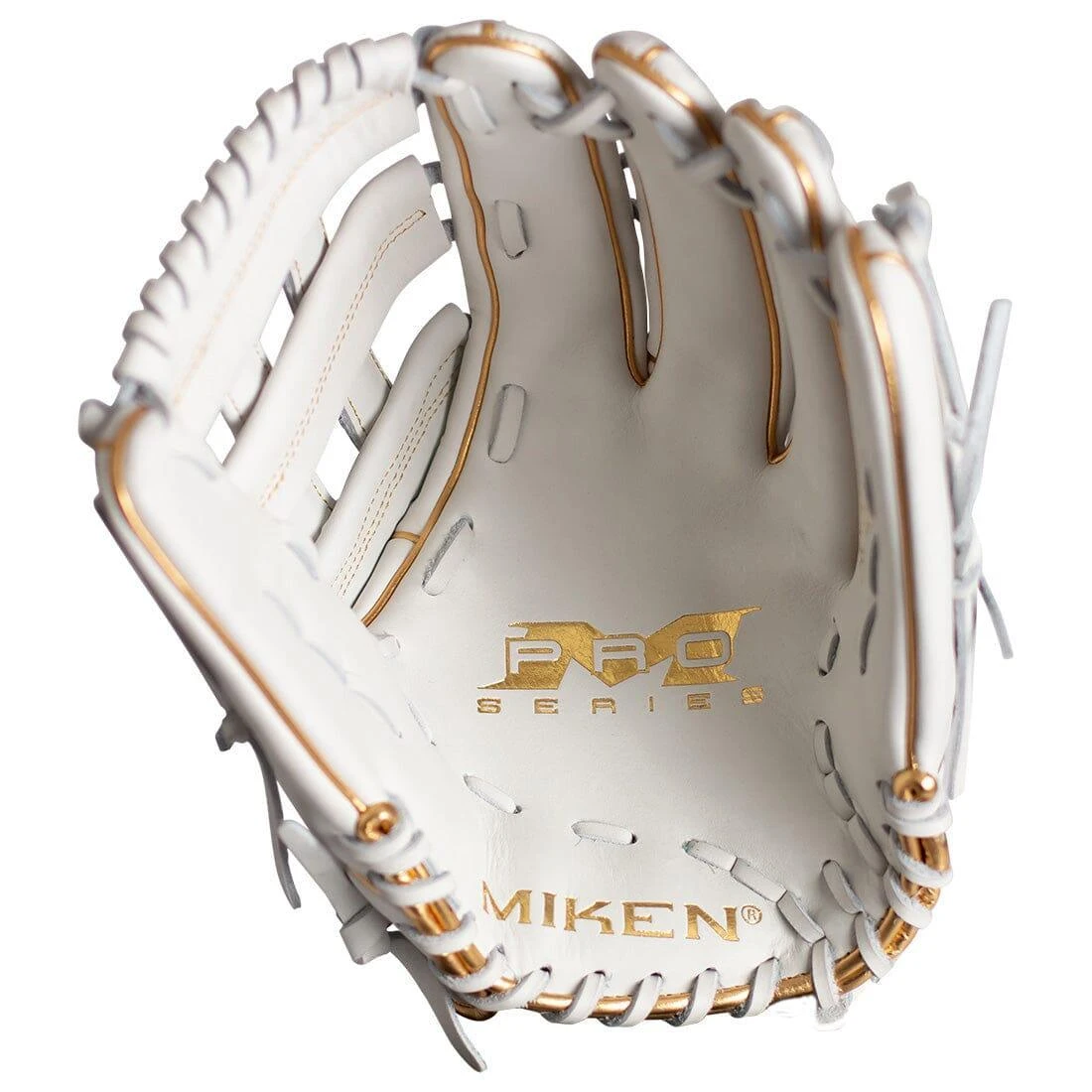 Miken Gold Pro Series 13" White Slowpitch Softball Fielding Glove: PRO130-WG 11 Miken Gold Pro Series 13" White Slowpitch Softball Fielding Glove: PRO130-WG - Image 9