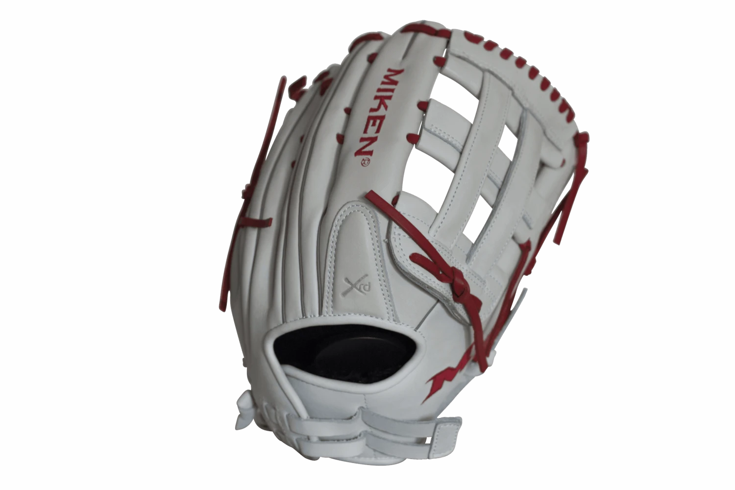 Miken Pro Series 13.5" Slow Pitch Fielding Glove - White/Scarlet: PRO135WS 3 Miken Pro Series 13.5" Slow Pitch Fielding Glove - White/Scarlet: PRO135WS