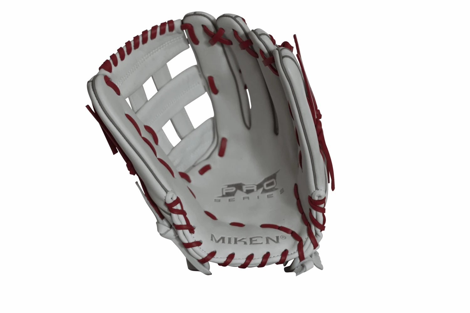 Miken Pro Series 13.5" Slow Pitch Fielding Glove - White/Scarlet: PRO135WS 5 Miken Pro Series 13.5" Slow Pitch Fielding Glove - White/Scarlet: PRO135WS - Image 3