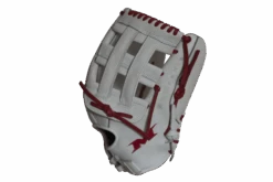 Miken Pro Series 13.5" Slow Pitch Fielding Glove - White/Scarlet: PRO135WS 9 Miken Pro Series 13.5" Slow Pitch Fielding Glove - White/Scarlet: PRO135WS -Home Run Store PRO135WS SIDE 1