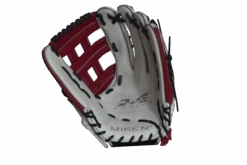 Miken Pro Series 14″ Slow Pitch Fielding Glove – White/Scarlet/Navy: PRO140WSN -Home Run Store PRO140WSN FRONT