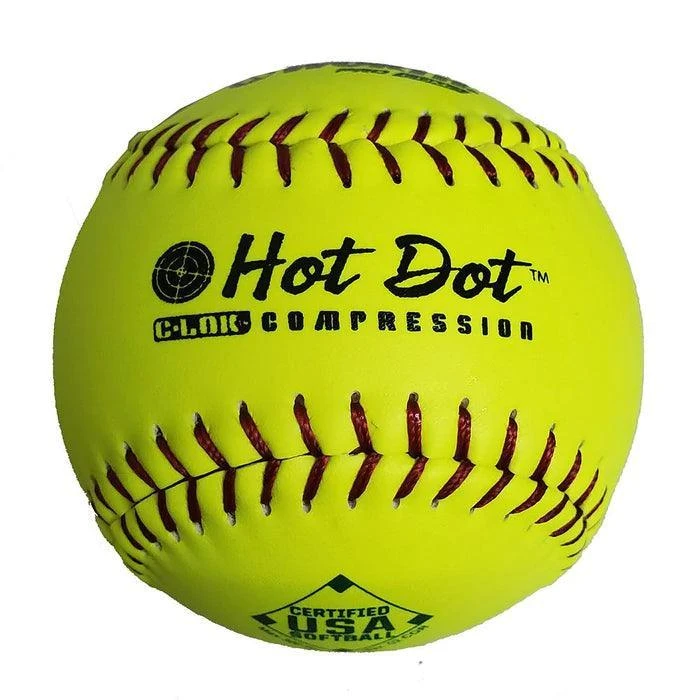 Worth 12" ASA Hot Dot Slowpitch Softballs (Dozen): AHD12CY 2 Worth 12" ASA Hot Dot Slowpitch Softballs (Dozen): AHD12CY