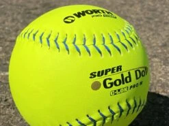 Worth 12" Super Gold Dot PRO M USSSA Slowpitch Softballs (Dozen): UM12CY -Home Run Store PhotoMar11 121056PM