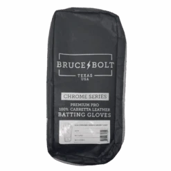 Bruce Bolt PREMIUM PRO Chrome Series Short Cuff Batting Gloves: White -Home Run Store SC CHRW BAG