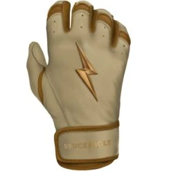 Bruce Bolt PREMIUM PRO Gold Series Batting Gloves: Short Cuff 16 Bruce Bolt PREMIUM PRO Gold Series Batting Gloves: Short Cuff -Home Run Store SC GLD RIGHT