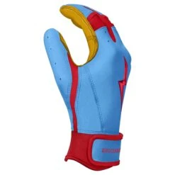 Bruce Bolt PREMIUM PRO BADER Series Short Cuff Batting Gloves: Baby Blue -Home Run Store SC HBB SIDE