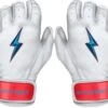 Bruce Bolt PREMIUM PRO BRINSON Series Short Cuff Batting Gloves: White -Home Run Store SC LBW HERO