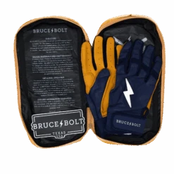 Bruce Bolt PREMIUM PRO Short Cuff Batting Gloves: Navy 17 Bruce Bolt PREMIUM PRO Short Cuff Batting Gloves: Navy -Home Run Store SC NVYG BAG2