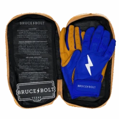 Bruce Bolt PREMIUM PRO Short Cuff Batting Gloves: Royal -Home Run Store SC ROYG BAG2
