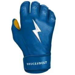 Bruce Bolt PREMIUM PRO Short Cuff Batting Gloves: Royal -Home Run Store SC ROYG RIGHT