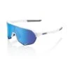 100% S2 Sunglasses Matte White - HiPER Blue Multilayer Mirror Lens -Home Run Store SP21 S2 60006 00006 3Q