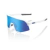 100% S3 Sunglasses Matte White - HiPER Blue Multilayer Mirror Lens -Home Run Store SP21 S3 60005 00006 3Q