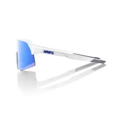 100% S3 Sunglasses Matte White - HiPER Blue Multilayer Mirror Lens -Home Run Store SP21 S3 60005 00006 PROFILE
