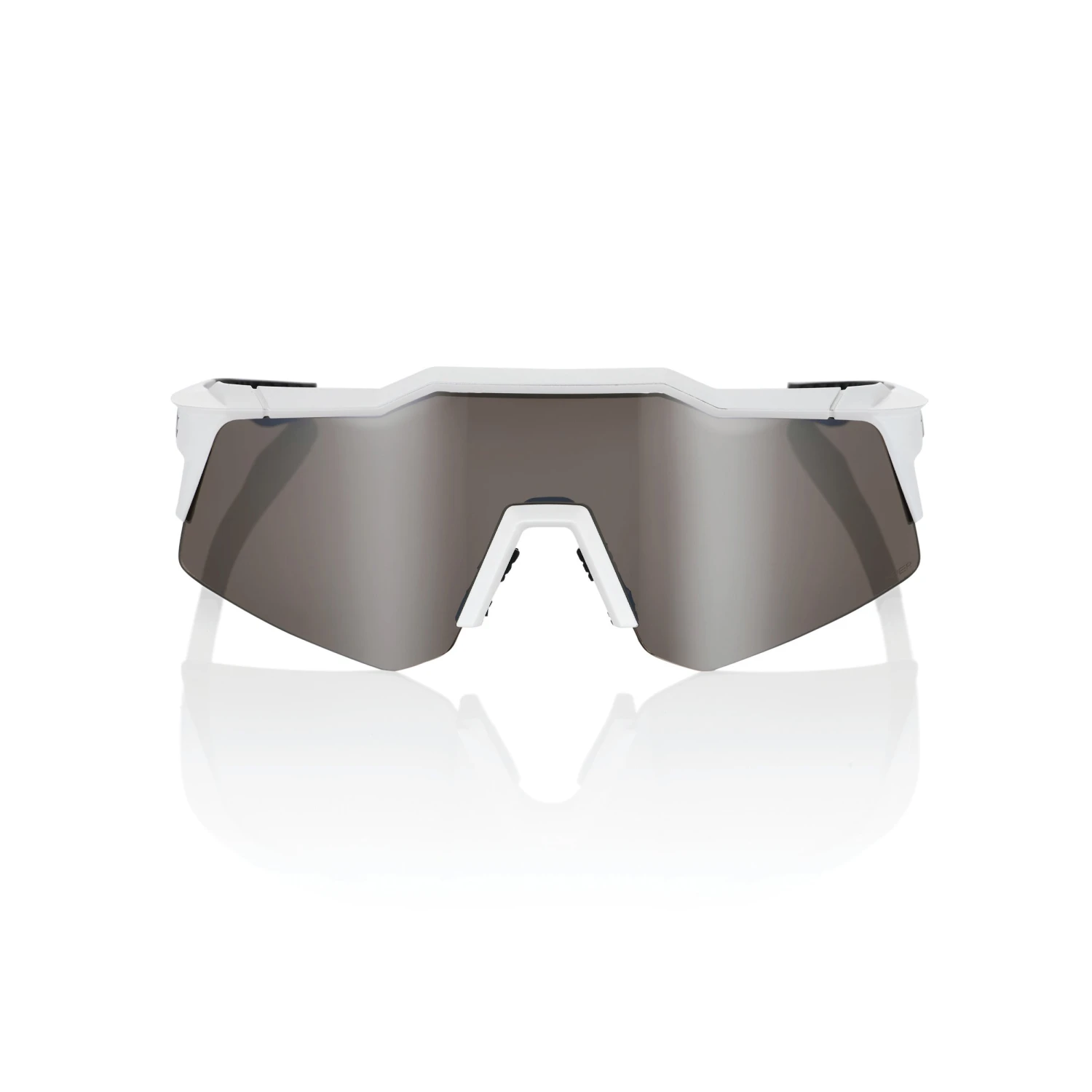 100% SPEEDCRAFT XS Matte White - HiPER Silver Multilayer Mirror Lens 4 100% SPEEDCRAFT XS Matte White - HiPER Silver Multilayer Mirror Lens - Image 2