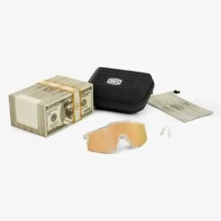 100% SPEEDCRAFT LE " Money Mike 24 " Sunglasses Polished Crystal Clear - Signature Gold HiPER Lens -Home Run Store SP24 MONEY MIKE KIT