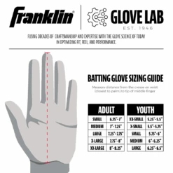 Franklin CFX Pro Chrome Black Batting Gloves: 20590F -Home Run Store SizeChart2
