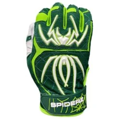 2023 Spiderz Ltd Ed "Lucky" ENDITE Batting Gloves: Dark Green/Kelly Green/White -Home Run Store Spiderz Lucky Batting Gloves 1