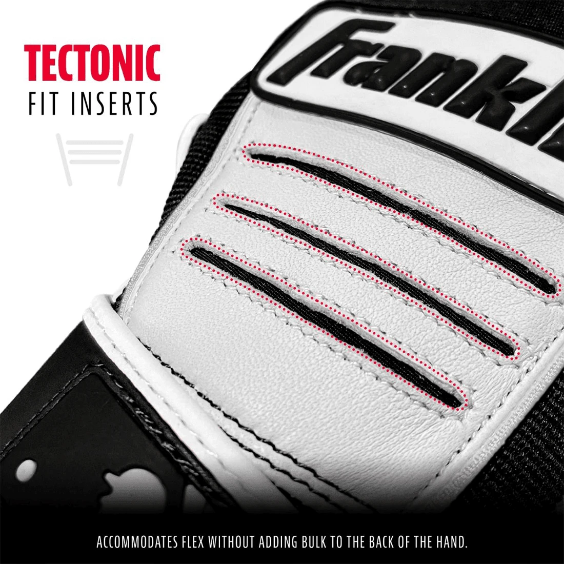Franklin CFX Pro Black/White Batting Gloves: 10570F 4 Franklin CFX Pro Black/White Batting Gloves: 10570F - Image 2