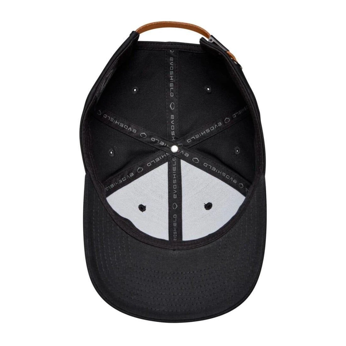 Evoshield Mocha Leather Patch Loopback Black Hat 6 Evoshield Mocha Leather Patch Loopback Black Hat - Image 4