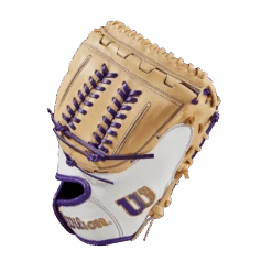 2023 Wilson A2000 Aubree Munro AM1 34" Fastpitch Catcher's Mitt: WBW10101834 12 2023 Wilson A2000 Aubree Munro AM1 34" Fastpitch Catcher's Mitt: WBW10101834 -Home Run Store WBW101018 2 A2000 FP C Aubree Munro GM FPCM 34 White Blonde Purple