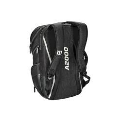 Wilson A2000 Players Backpack Bat Bag: WTA2000 -Home Run Store WTA20BPBL 3 Wilson A2000 Backpack Black Silver Back.png.cq5dam.web .1200.1200