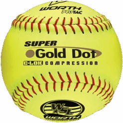 Worth 12" Super Gold Dot WSL Slowpitch Softballs (Dozen): YS44WSLS