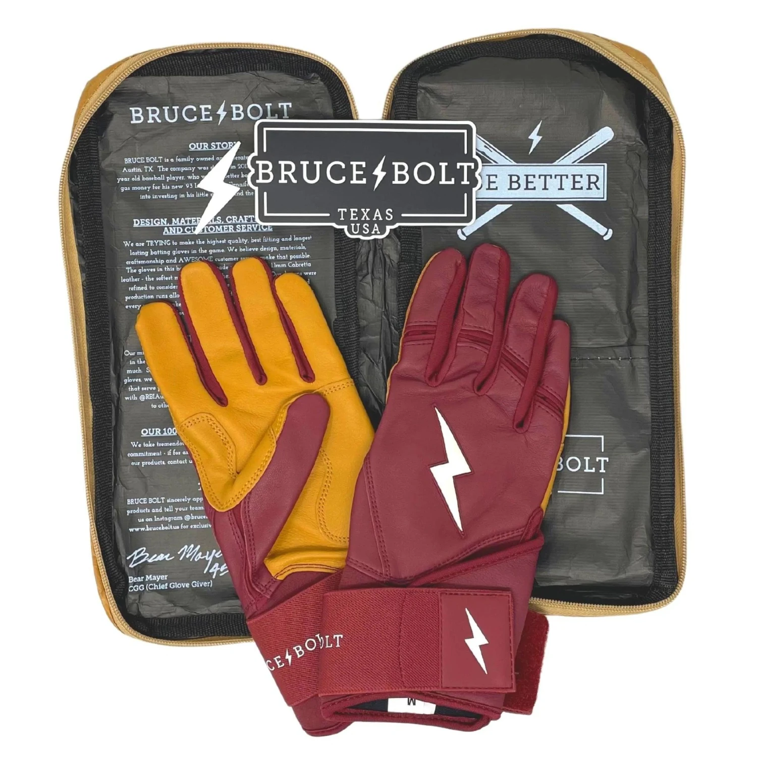 Bruce Bolt PREMIUM PRO Long Cuff Batting Gloves: Maroon 7 Bruce Bolt PREMIUM PRO Long Cuff Batting Gloves: Maroon - Image 5