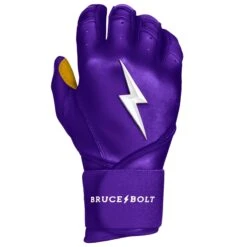 Bruce Bolt PREMIUM PRO Long Cuff Batting Gloves: Purple -Home Run Store premium pro long cuff batting gloves purple brucebolt 291804