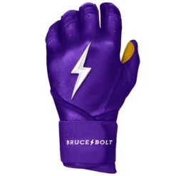 Bruce Bolt PREMIUM PRO Long Cuff Batting Gloves: Purple -Home Run Store premium pro long cuff batting gloves purple brucebolt 452803