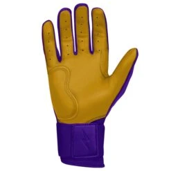 Bruce Bolt PREMIUM PRO Long Cuff Batting Gloves: Purple -Home Run Store premium pro long cuff batting gloves purple brucebolt 661404
