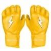 Bruce Bolt PREMIUM PRO Long Cuff Batting Gloves: Yellow