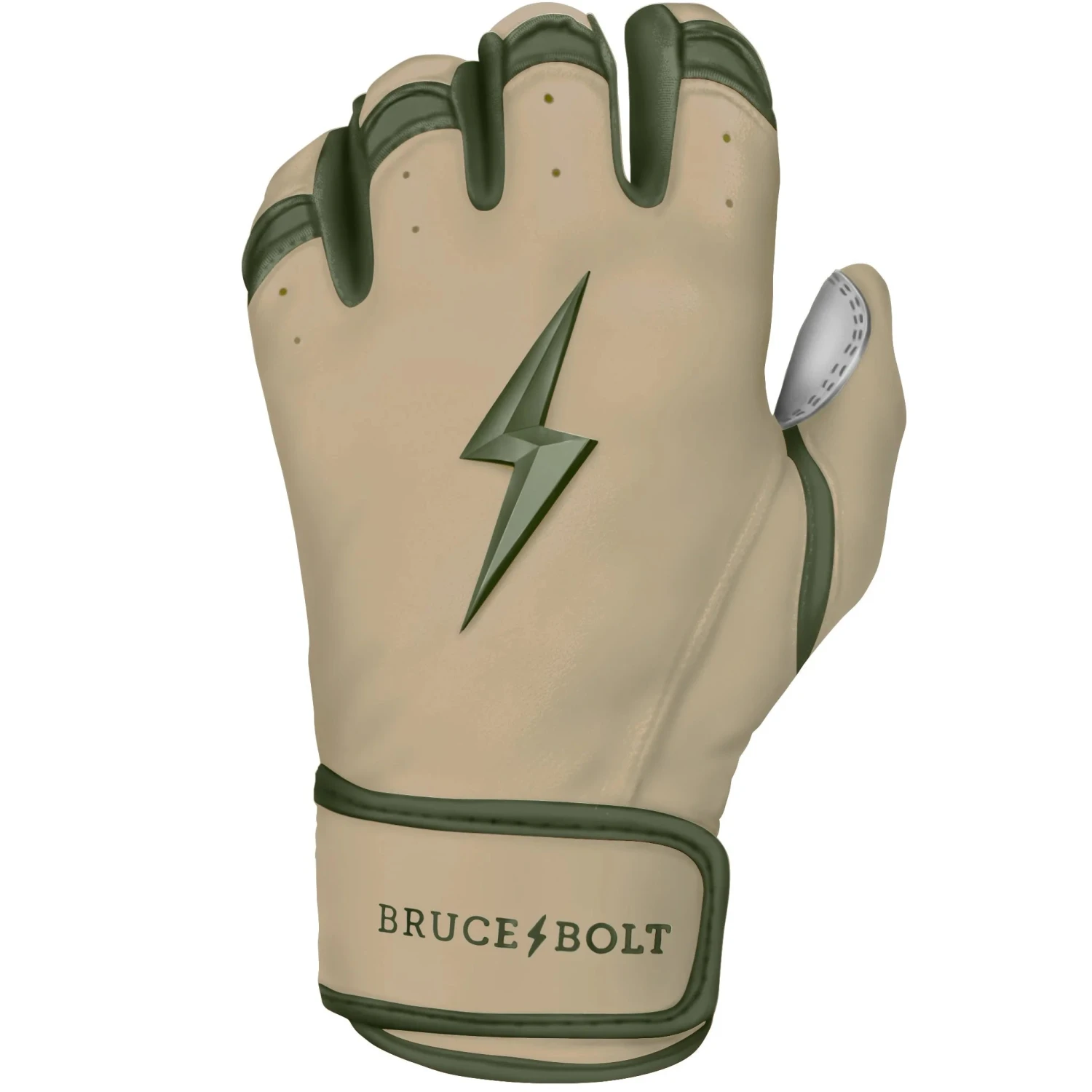 Bruce Bolt Premium Pro Military Series Short Cuff Batting Gloves: Beige 6 Bruce Bolt Premium Pro Military Series Short Cuff Batting Gloves: Beige - Image 4