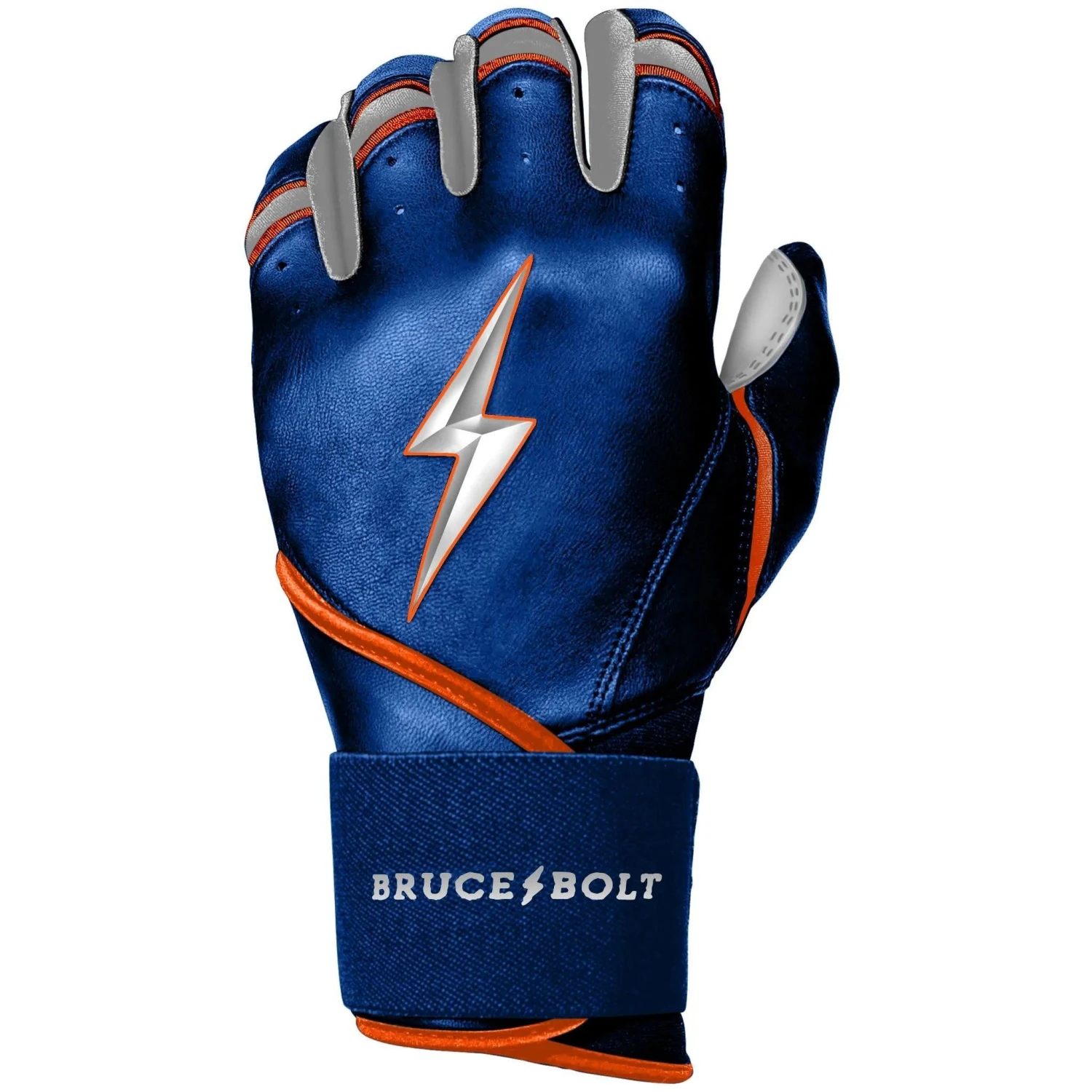 Bruce Bolt PREMIUM PRO NIMMO Long Cuff Batting Gloves: Mets Blue 6 Bruce Bolt PREMIUM PRO NIMMO Long Cuff Batting Gloves: Mets Blue - Image 4