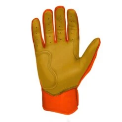 Bruce Bolt PREMIUM PRO Short Cuff Batting Gloves: Orange -Home Run Store premium pro short cuff batting gloves orange brucebolt 164912