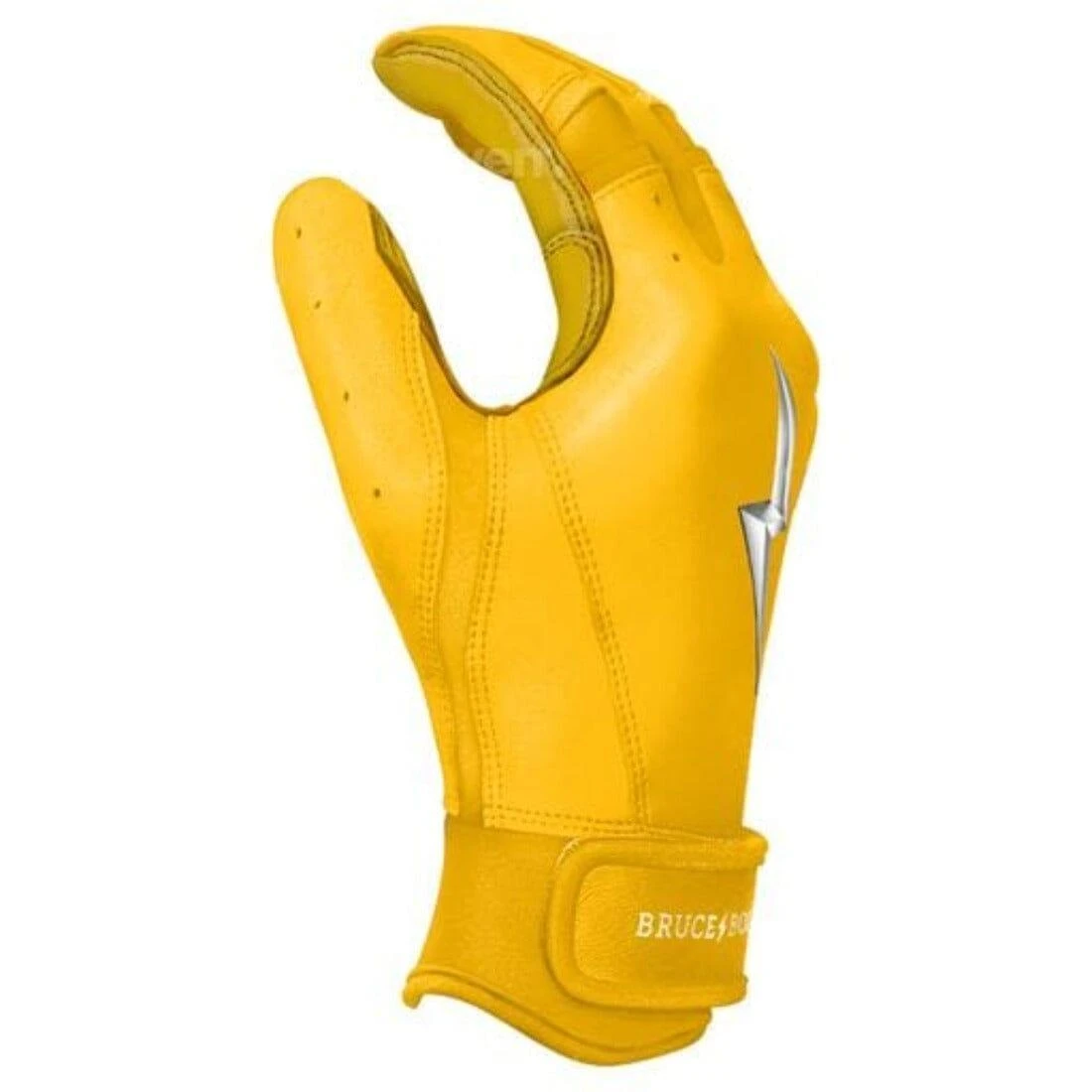 Bruce Bolt PREMIUM PRO Short Cuff Batting Gloves: Yellow 6 Bruce Bolt PREMIUM PRO Short Cuff Batting Gloves: Yellow - Image 4
